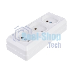 Розетка 3-м ОП Октава 10А IP20 без заземл. бел. IEK ERO30-K01-10-DC