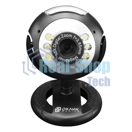 Веб-камера OKLICK OK-C8825 640x480, 30 кадр/с, USB Type-A, микрофон, черный/белый