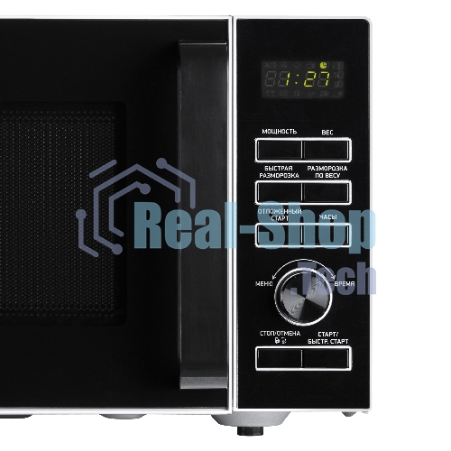 Микроволновая печь BBK 25MWS-970T/WB белый, 25 л, 900 Вт, переключатели - кнопки, поворотный механизм