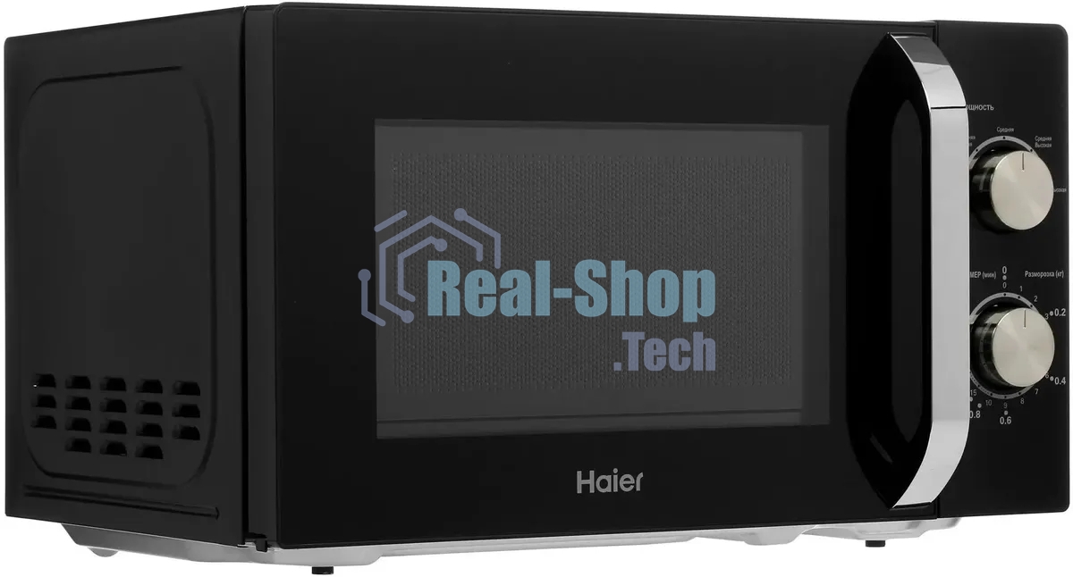 Микроволновая печь Haier HMB-MM208BA черный/серебристый, 20 л, 800 Вт, переключатели - поворотный механизм