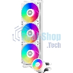 Система охлаждения Water Cooling System PCCooler DA360 Pro ARGb WH (300W, 360мм, белый, ARGb/Fans: 3x120мм, 75.8CFM, 33.7dBA, 2200RPM/Pump height 57мм, 28dBA, 3000RPM, Rad thickness 27мм/S: 1851, 1700, 1200, 20XX, 115X, AM5, AM4)