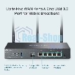 VPN-маршрутизатор TP-Link ER706W Omada с гигабитными портами и поддержкой Wi-Fi AX3000, 1 гиг. SFP WAN/LAN, 1 гиг. RJ45 WAN, 4 гиг. RJ45 WAN/LAN, USB 3.0, до 574 М/с на 2,4 ГГц + до 2402 М/с