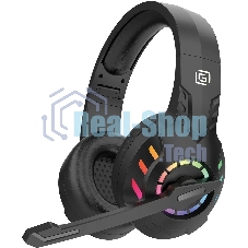 Гарнитура Oklick HS-L420G чёрный, беспроводная + проводная, Bluetooth, до 30 ч, подсветка