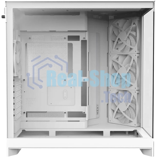 Компьютерный корпус без блока питания Case NZXT H9 Flow RGb+ (2025), Midi-Tower, TG, 6x140мм RGb + 1x120мм RGb, 2xUSB-A 3.2 + 1xUSB-C 3.2, E-ATX, ATX, mATX, mITX белый