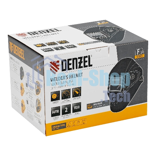 Щиток защитный лицевой (маска сварщика) Denzel F10, см. окно 100х96, Real Color, DIN 4-8/9-13