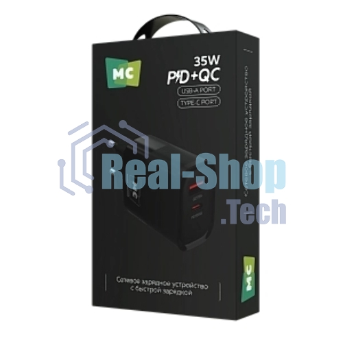 Сетевое зарядное устройство MORE CHOICE NC82 1USB+1Type-C 3.0A PD 35W+QC3.0 для Type-C Type-C черный