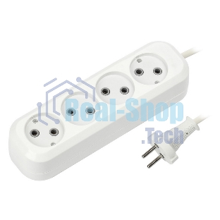 Удлинитель бытовой Smartbuy (SBE-10-4-05-N) 4 гнз х 5,0 м (10А/2.2кВт, ПВС 2х1.0)