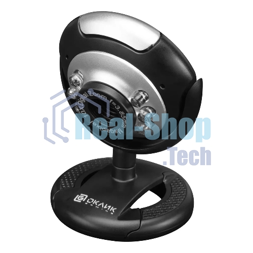 Веб-камера OKLICK OK-C8825 640x480, 30 кадр/с, USB Type-A, микрофон, черный/белый