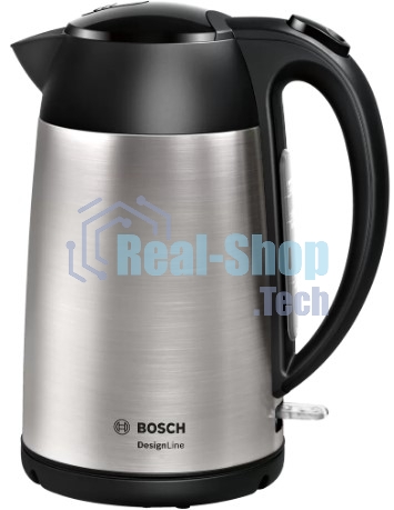 Электрочайник Bosch TWK3P420 черный, 1.7 л, 2400 Вт, скрытый нагревательный элемент