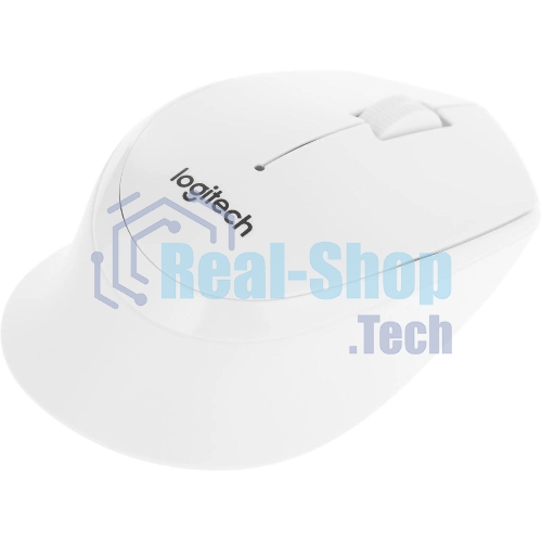 Мышь беспроводная Logitech M330 SILENT PLUS белый, 1000 dpi, радиоканал, USB, кнопки - 3