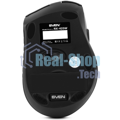 Мышь беспроводная SVEN RX-425W черный, 1600 dpi, радиоканал, USB, кнопки - 6