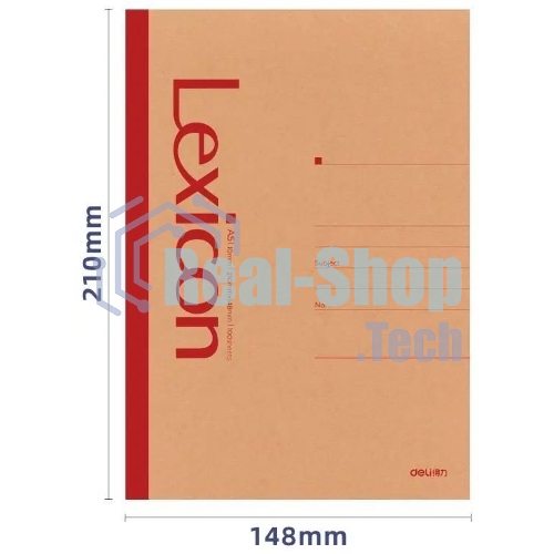 Тетрадь Deli 23212, A5, 100 л, линейка, ассорти