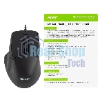 Мышь проводная Acer OMW130 черный, 3600 dpi, USB, кнопки - 6