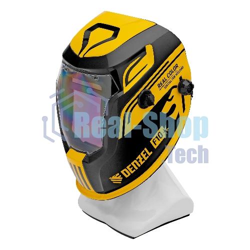 Щиток защитный лицевой (маска сварщика) Denzel F10, см. окно 100х96, Real Color, DIN 4-8/9-13