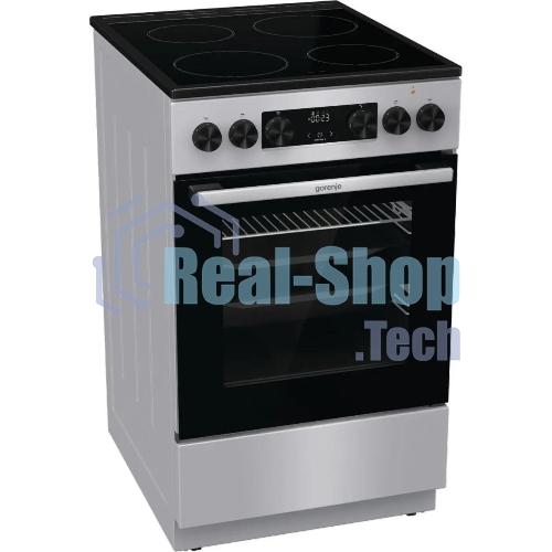 Плита электрическая Gorenje GEC5C41SG серый, конфорок 4 электрических, духовка 70 л, 50 см x 85 см x 59.4 см (без крышки)