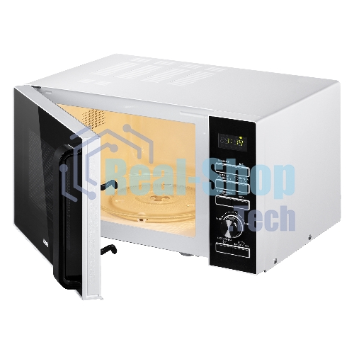 Микроволновая печь BBK 25MWS-970T/WB белый, 25 л, 900 Вт, переключатели - кнопки, поворотный механизм