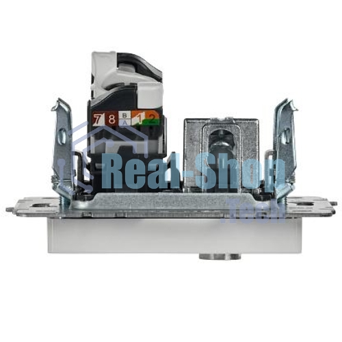 Розетка телевизионная двойная IEK BRITE BR-AK20-1-K01 TV+RJ45 кат.5E РТВ/РК12-БрБ белый