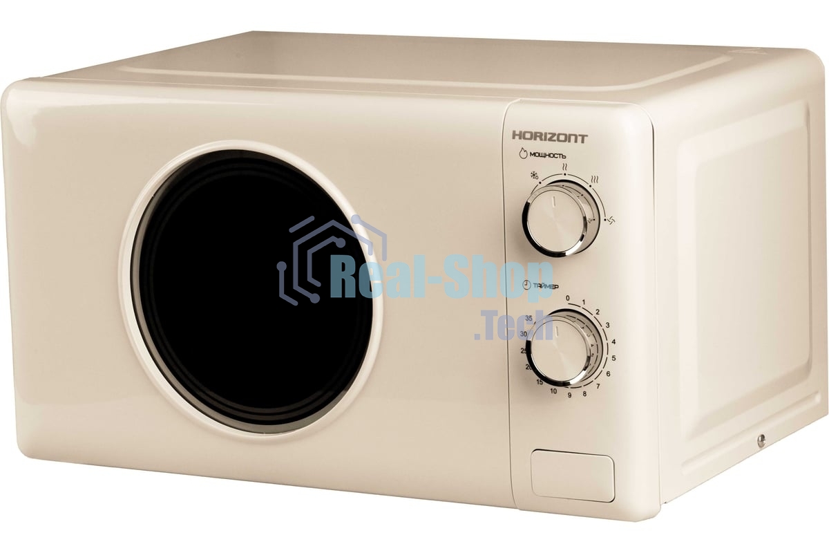 Микроволновая печь Horizont HSM205RI слоновая кость, 20 л, 700 Вт, переключатели — поворотный механизм