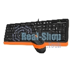 Комплект клавиатура+мышь A4Tech FStyler F1010 проводной, USB, 1600 DPI, чёрный/оранжевый