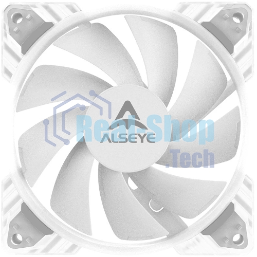 Вентилятор в корпус ALSEYE N12-W FAN 120mm, 700~1800rpm, 25.98~64.46CFM, 17.4~34.8dBA, PWM, WHITE, RTL