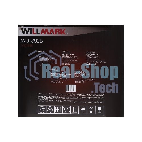 Мини-печь Willmark WO-392B (30 литров, таймер, термостат,230С, 1500Вт, черный)