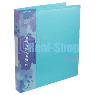 Папка на 2-х кольцах Бюрократ Pastel PAST0812/2RBLUE A4, пластик, 0.5мм корешок 27мм, торцевой карман с бумажной вставкой, голубой