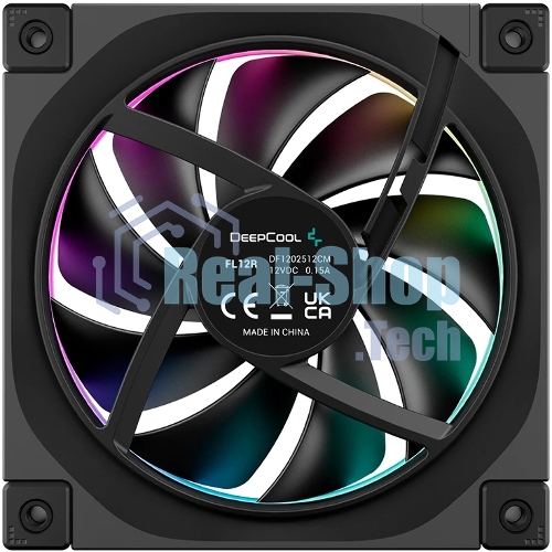Вентилятор для корпуса Deepcool FL12R Reverse ARGb 120х120x25 черный 4-pin 33.9дБ (R-FL12R-BKAPN1-G)