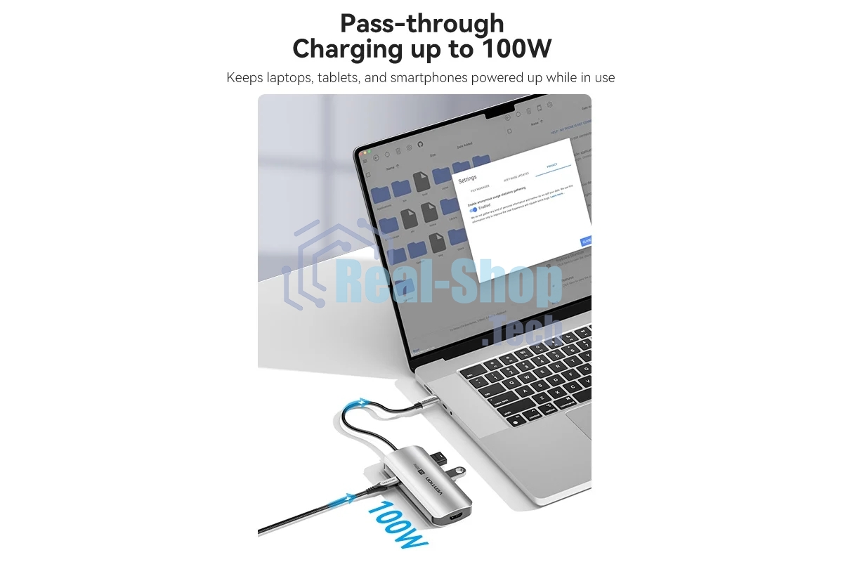 USB-концентратор Vention TQHHB, USB Type-C, USB/HDMI/RJ-45, USB Type-C