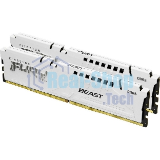 Оперативная память Kingston Fury Beast, DDR5, 32Gb (2x16GB), 6000MHz, CL36, DIMM, с радиаторами, белый