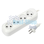 Удлинитель бытовой Smartbuy (SBE-10-4-03-N) 4 гнз х 3,0 м (10А/2.2 кВт, ПВС 2х1.0)