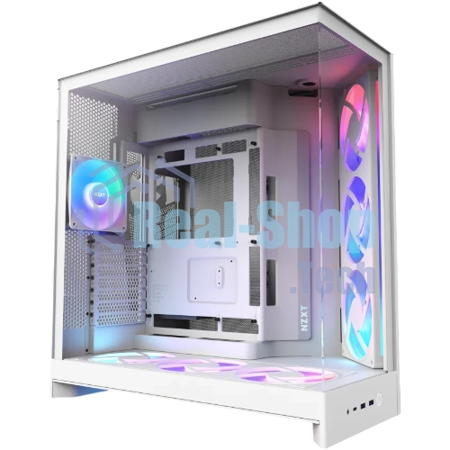 Компьютерный корпус без блока питания Case NZXT H9 Flow RGb+ (2025), Midi-Tower, TG, 6x140мм RGb + 1x120мм RGb, 2xUSB-A 3.2 + 1xUSB-C 3.2, E-ATX, ATX, mATX, mITX белый