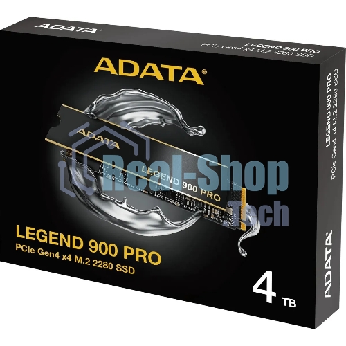 Накопитель SSD ADATA LEGEND 900 PRO, 4Tb, PCIe 4.0 x4, M.2 2280, NVMe, R/W 7400/6500, с радиатором
