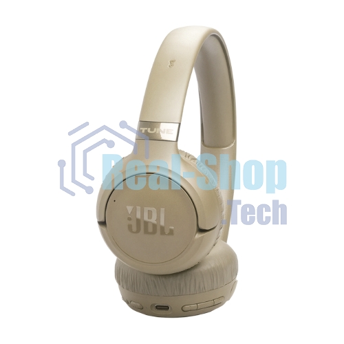 Беспроводные/проводные наушники JBL Tune 680NC бежевый, накладные, Bluetooth + проводной, адаптивное шумоподавление