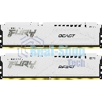 Оперативная память Kingston Fury Beast, DDR5, 32Gb (2x16GB), 6000MHz, CL36, DIMM, с радиаторами, белый