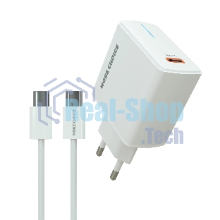 Сетевое зарядное устройство MORE CHOICE (4610196408915) NC60a 1USB-C 3.0A PD 20W быстрая зарядка для Type-C, белый