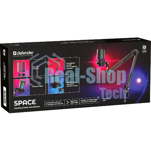 Игровой стрим микрофон Defender Space GMC 550 USB