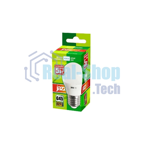 Лампа светодиодная JazzWay PLED-ECO-G45 5Вт шар 4000К белый E27 400лм 220-240В