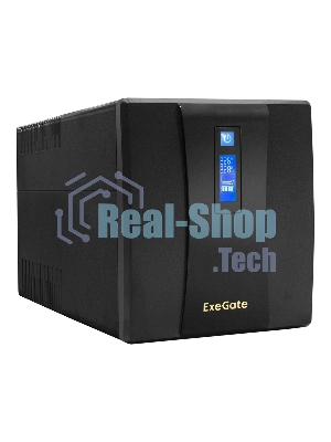 Источник бесперебойного питания ExeGate SpecialPro Smart LLB-1600.LCD.AVR.4SH 1600VA/950W, LCD, AVR, 4*Schuko, черный