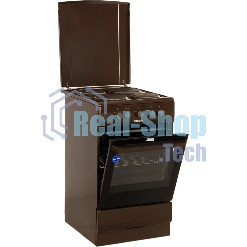 Плита электрическая Hansa FCEB53000 коричневый, конфорок 4 шт, духовка 69 л, 50 см x 85 см x 60 см
