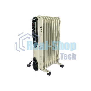 Обогреватель масляный Neoclima NC 9309, белый/черный, 2000 Вт, 25 м2, термостат