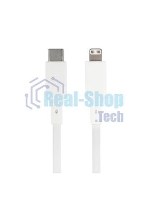 Кабель QUMO, MFI С94, Type-C на MFI Apple 8 pin, силиконовый, 1м, 2,22A, 9V, 20W, PD (белый)
