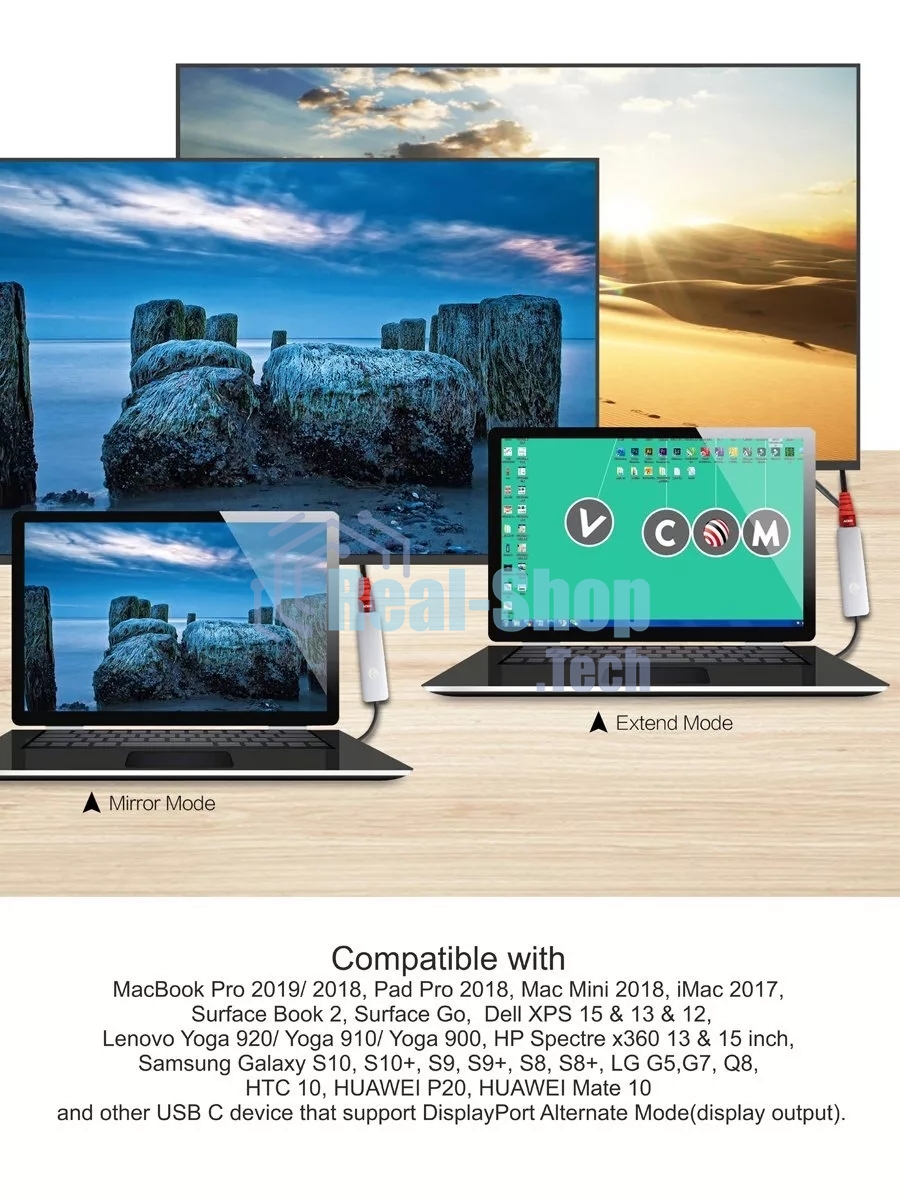 Кабель USB3.1 CM-HDMI 1.8M CU423MC-1.8M VCOM