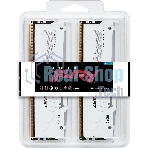 Оперативная память Kingston Fury Beast, DDR5, 32Gb (2x16Gb), 6000MHz, CL36, DIMM, с радиаторами, RGB, белый