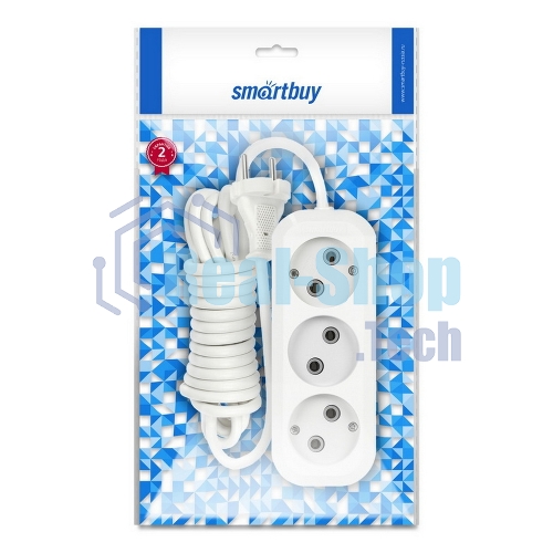 Удлинитель бытовой Smartbuy (SBE-10-3-1.5-N) 3 гнз х 1,5 м (10А/2.2 кВт, ПВС 2х1.0)