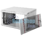 Шкаф настенный ЦМО ШРН-Э-6.350 6U 600x350 мм пер. дв. стекл несъемные бок. пан. серый