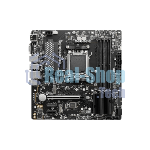 Материнская плата MSI PRO B650M-P, AM5, AMD B650, 4xDDR5, 4xSATA, 2xM.2, 1xPCI-E 4.0 x16, 2xPCI-E 4.0 x1, 1xHDMI, 1xDP, 1xVGA, 1x2.5Gb LAN, 2xUSB 3.2 Gen 1, 2xUSB 3.2 Gen 2, 3x3.5 мм, 7.1, Micro-ATX