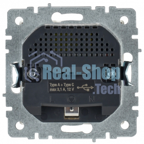 Розетка 1-местная IEK BRITE РЮш11-1-БрБ (BR-R14-16-U22-018-K01) с заземлением, с защитными шторками, 16А, с USB A+C 18 Вт, белый