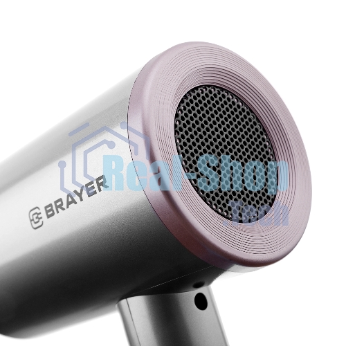 Фен BRAYER BR3022 серый/розовый, 1800 Вт