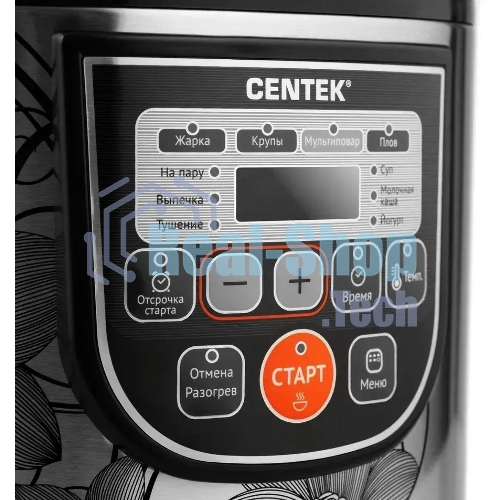 Мультиварка Centek CT-1498 Ceramic черный, сталь 700 Вт, 5.0л, КЕРАМИЧЕСКОЕ ПОКРЫТИЕ ЧАШИ, 10 пр-м.