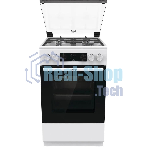 Плита Газовая Gorenje GGI5C22WF, газовая духовка, стеклянная крышка, чугун, белый